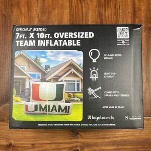 Logo Brands Miami Hurricanes Lights Up 7 X 10 ft Team Inflatable New (OPEN BOX)